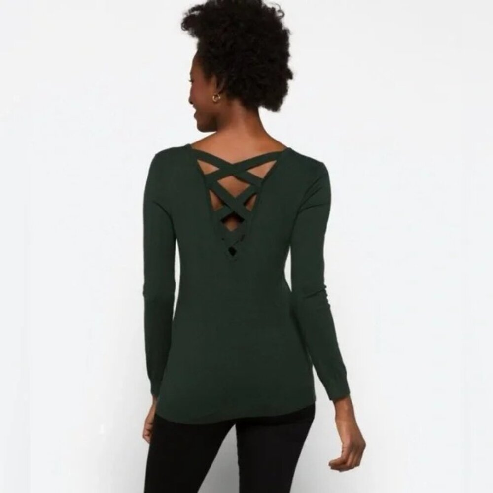 Love Ellie - Mia - Back Detail Sweater -‎ Green - 1X - Picture 5 of 5